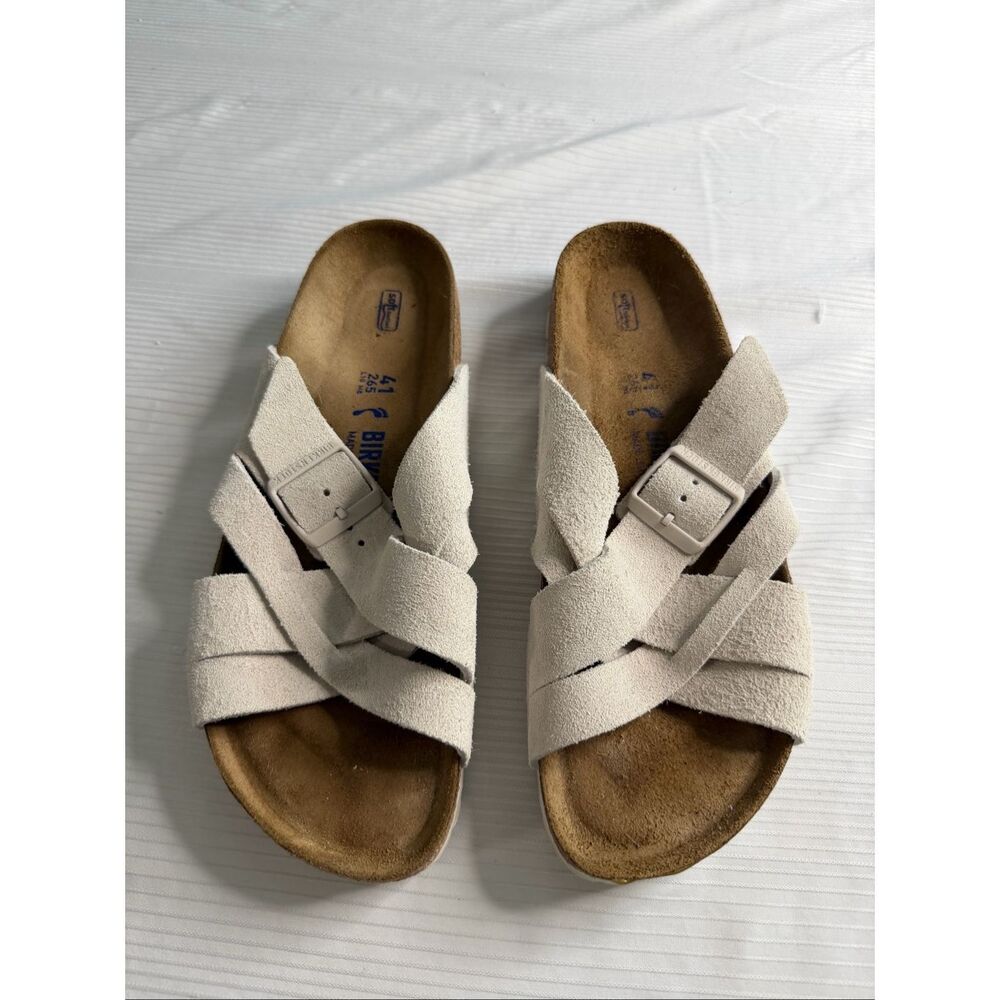 Birkenstock Lugano Grey Suede Sandals Size 41 Ladies 10 Men’s 8